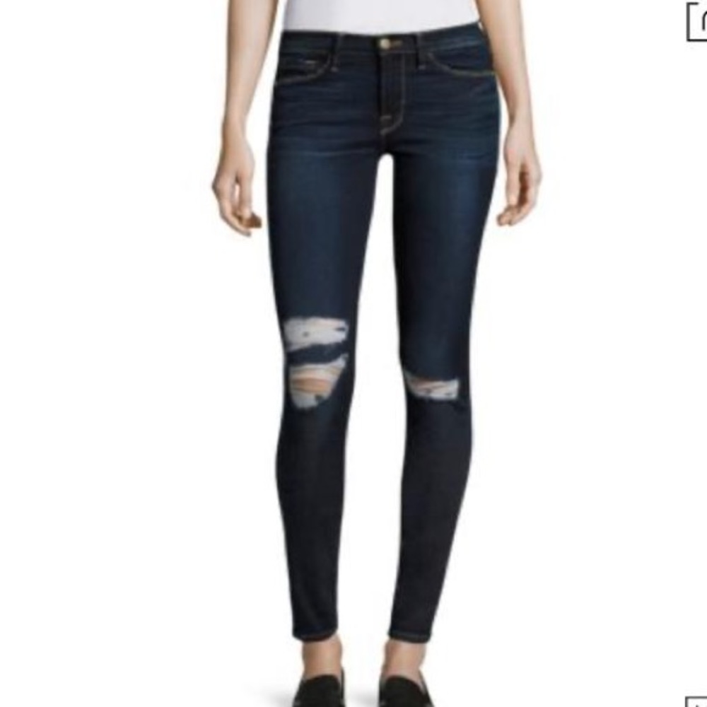 FRAME✨Denim Le Skinny de Jeanne Distressed